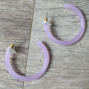 Source Unknown Pastel Purple Hoop Earrings